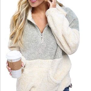 BRAND NEW Zipper Sherpa Pullover Fleece